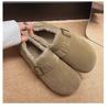 Полностью флисовые Birkenstocks для женщин, новинка зимы 2025, однослойные пушистые ботинки, утолщенные теплые, с толстой подошвой, снежные хлопковые ботинки