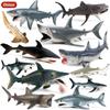 Oenux Ocean Animals Action Figures Sealife Shark Whare Megalodon Model Figurines PVC Home Decoration Kid Cognitive Education Toy
