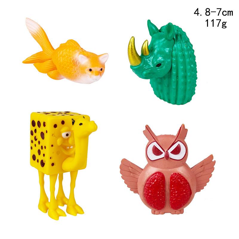 Набор 3D фигурок аниме Tung Tung Sahur, Креативная фигурка монстра-гибрида, Игрушка, Модель, Декор, Подарок для детей, ПВХ, Миниатюрная статуэтка, Коллекционная