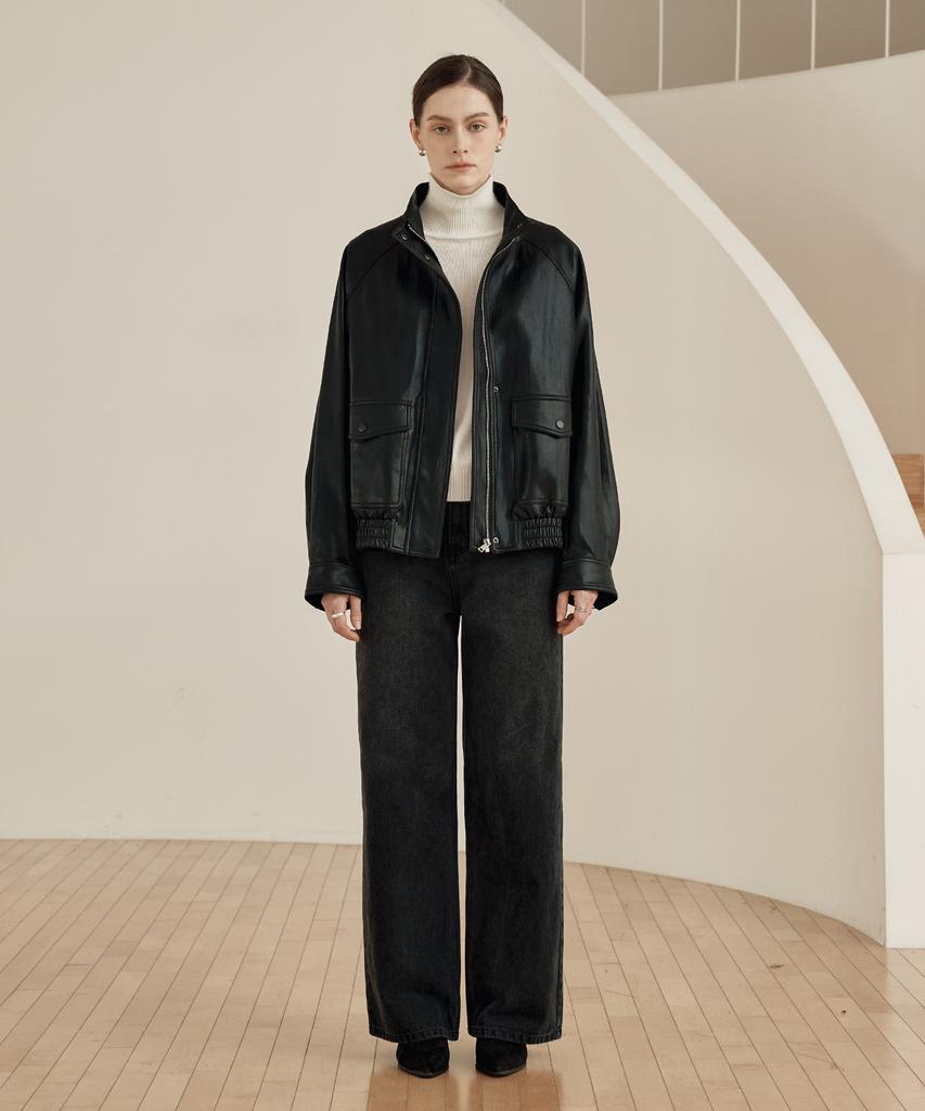 ZEROSTREET [2 Colors] Lezero Oversized Leather Jacket