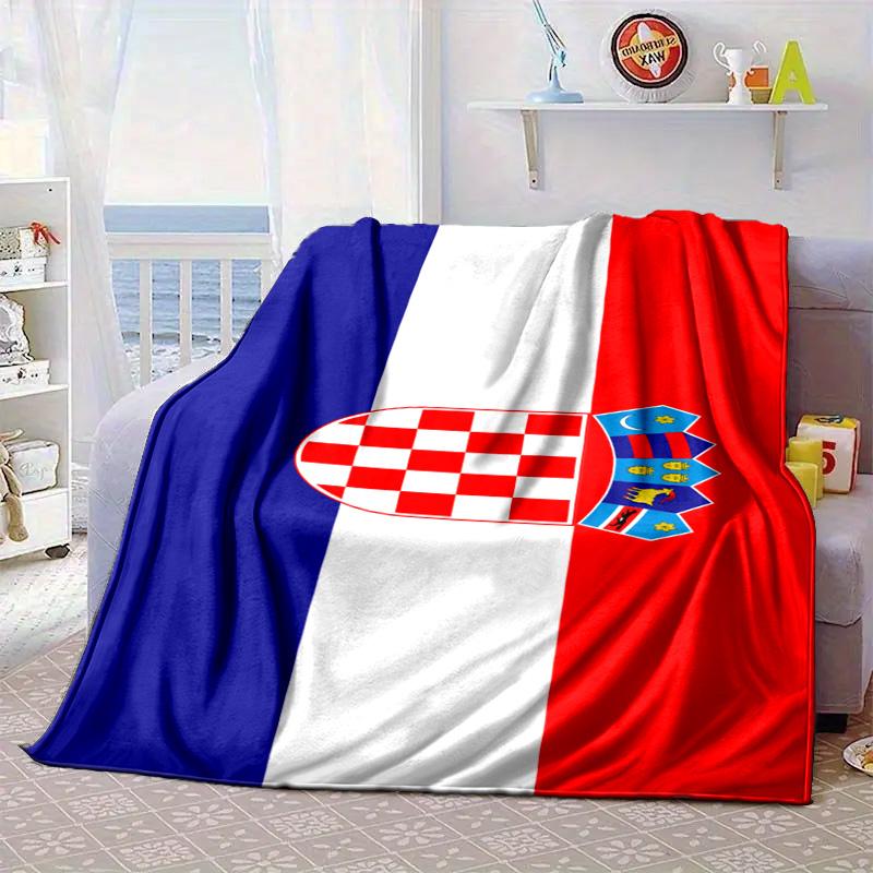 Croatian Football Pride Portable Blanket/Soft Blanket Bedding Blanket Suitable for Travel Camping Living Rooms Offices Sofas Fan Gifts