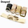 Deepeel 5 см Плетеный Широкий Пояс Бохо Стиль Женская Эластичная Поясная Лента для Летнего Пляжного Платья Декор Пояс-Кушак Сопутствующие Аксессуары