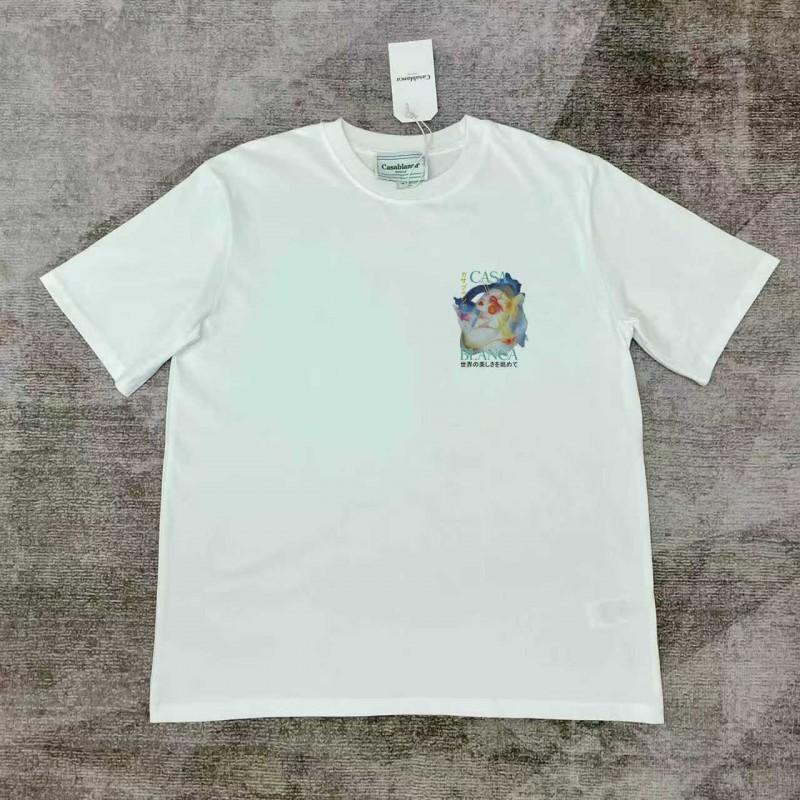 Casablanca Butterfly Print T-Shirt Loose Fit Couple Casual Short Sleeve Tee Teens
