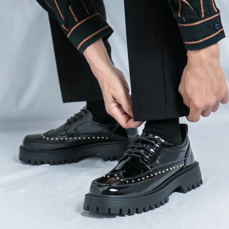 Мужские туфли-лифты на платформе, уличные шнурки, черные кожаные оксфорды, свадебное платье, танцевальный бизнес, формальный смокинг, увеличивающий рост, пиджаки для выпускного вечера, обувь для мужчин