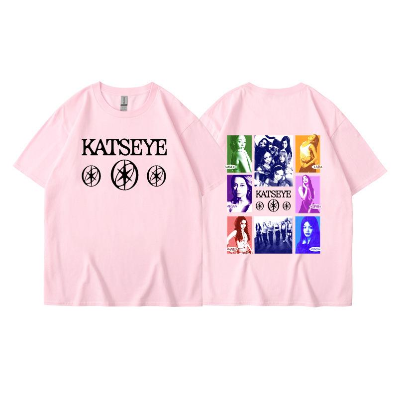 New KATSEYE printed T-shirt men's and women's casual T-shirt high-quality short sleeves