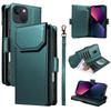 For iPhone 14 Plus Case with Multi-Card Holder and Strap PU Leather Phone Cover Stand