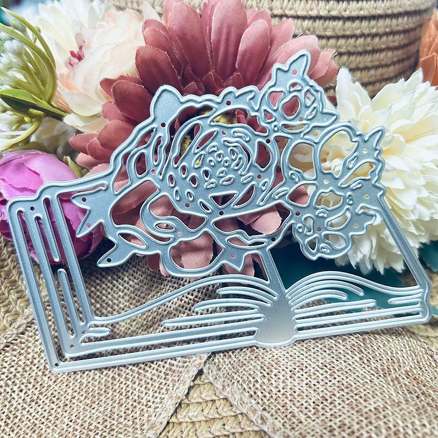 Книги В Цветах Металлические Режущие Штампы Трафарет для DIY Скрапбукинга Фотоальбом Тиснение Бумаги Открытки Поделки Высечки