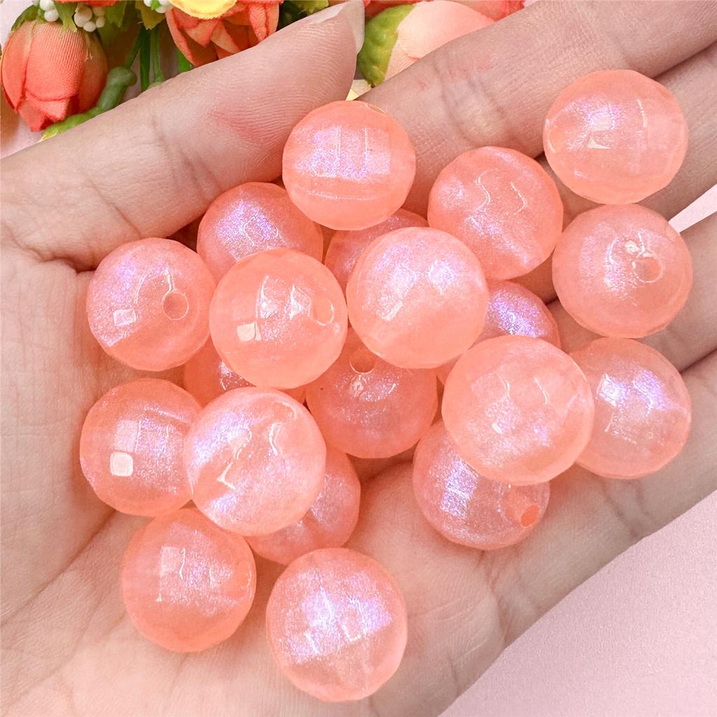 20pcs 15.7mm Acrylic Fine Sparkling Round Loose Beads DIY Jewelry Accessories Beaded Materials For Bracelet Earring Making