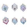 3pcs Elegant Vintage Floral Handkerchiefs For Women - Assorted Colors, Cotton Square Hankies, Machine Washable Handkerchiefs