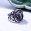 Ретро Ганеша Бог Слон Регулируемое Открытое Кольцо Для Мужчин Готическое Панк Дерзкое Посеребренная Медь Байкерские Аксессуары Подарок