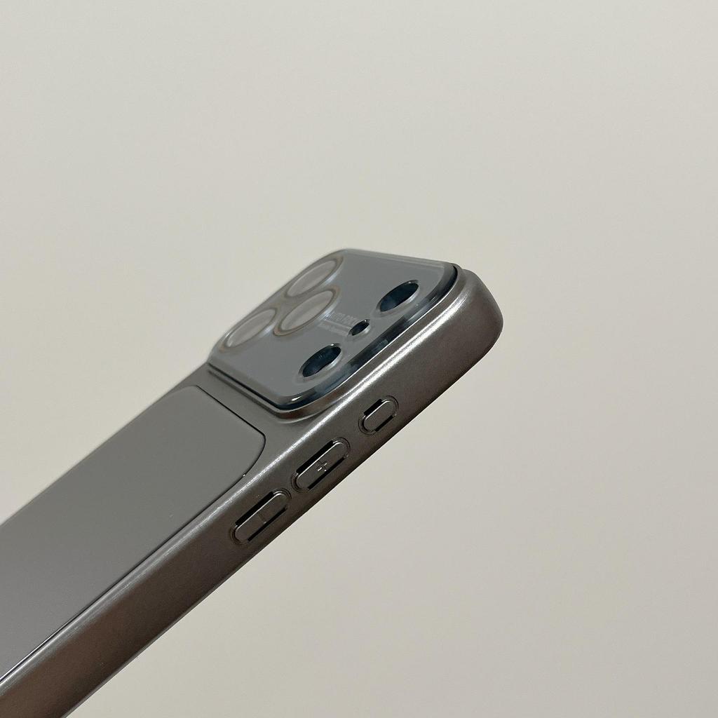Металлический Жесткий Чехол для iPhone 13/14/15/16/17P Pro Max - Ударопрочный Усовершенствованный Однотонный Дизайн