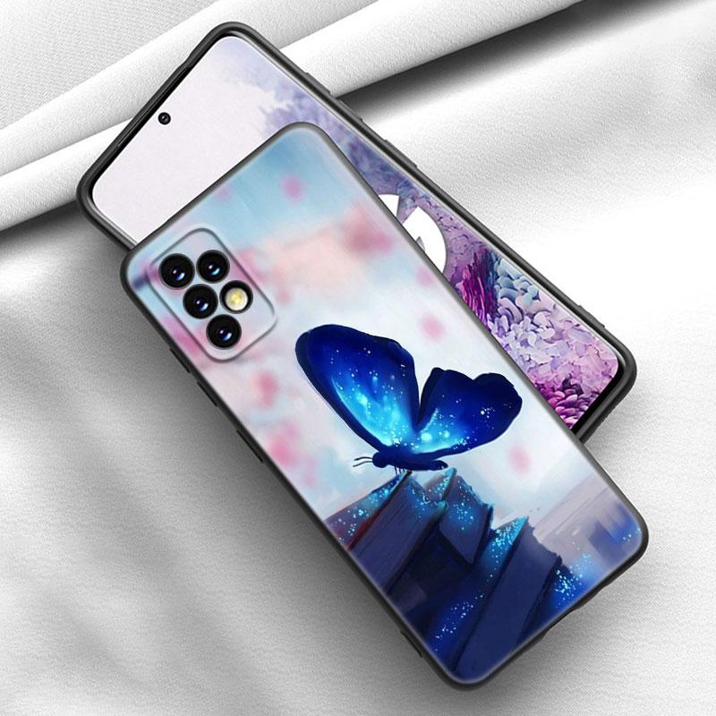 Чехол для телефона с синей бабочкой из мультфильма для iPhone Samsung Galaxy Redmi Xiaomi Oppo OnePlus Note SA 7 8 9 10 11 12 13 14 20 21 22 23 53 54 Pro Max Ultra