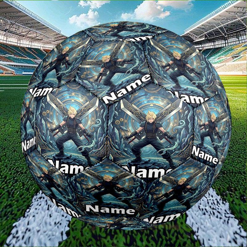 Custom Name Personalized Final Fantasy Print Size 5 Soccer Ball Training & Match Football, for Team, Kicking, Gift for Football Enthusiasts