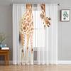 Funny Giraffe Animal White Sheer Curtains For Living Room Chiffon Voile Curtain Bedroom Bathroom Tulle Curtains Window Drapes