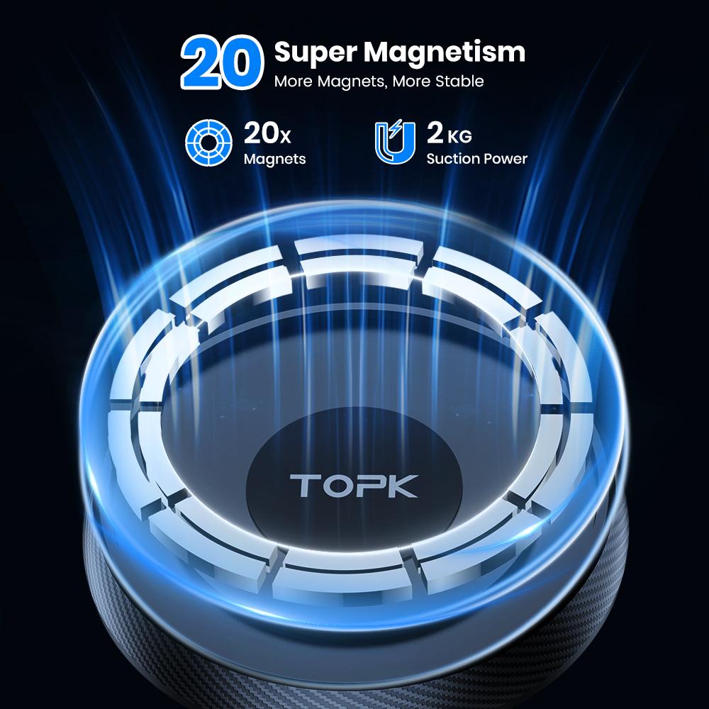 TOPK Universal Car Phone Holder Magnetic for Magsafe 360° Rotation Car Mount for Air Vent Dashboard Windshield for All Phones
