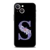 Чехол для телефона с фиолетовым цветком и буквами для iPhone 17 16 15 Pro Max 11 12 13 14 7 8 Plus SE 2020 X XR XS Cover Мягкий Черный