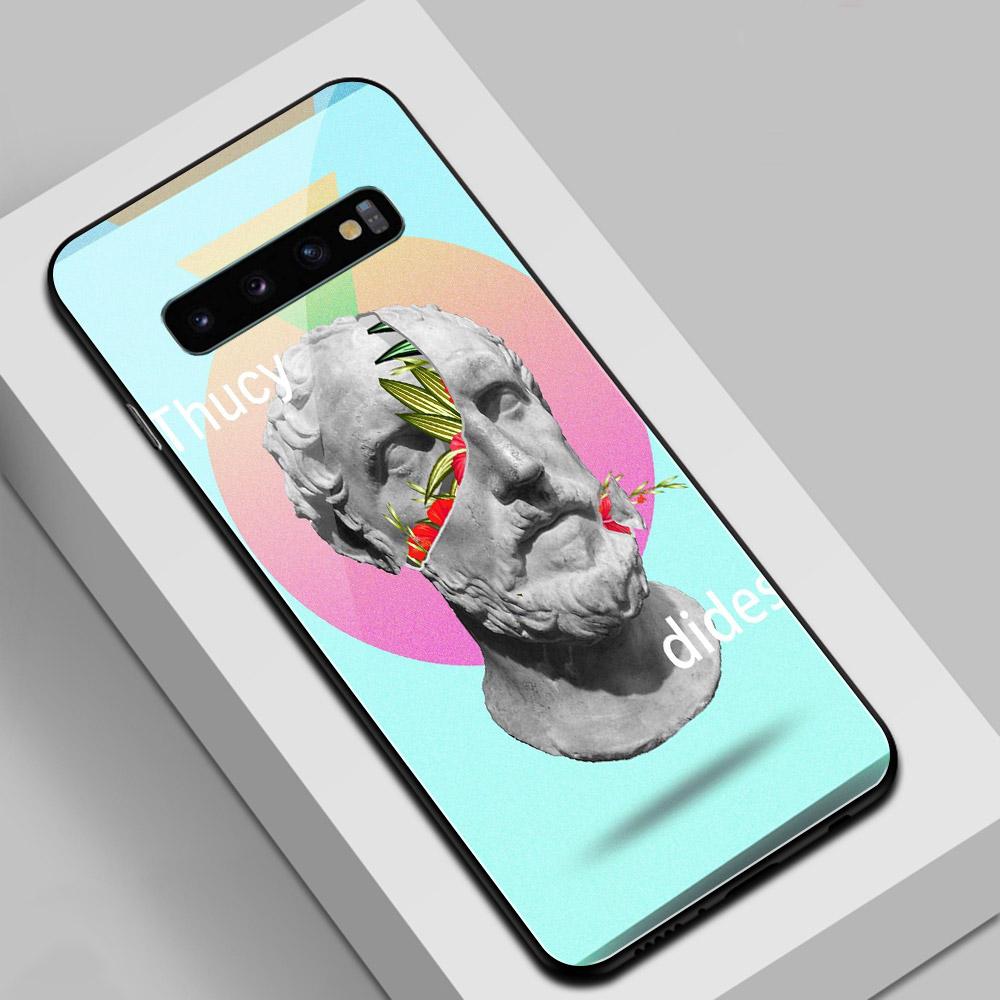 Чехол для samsung s22, стеклянная задняя крышка, чехол с изображением статуи для samsung Galaxy S8 S9 S10 S21 S20 Note 8 9 10 20 plus S10e ultra
