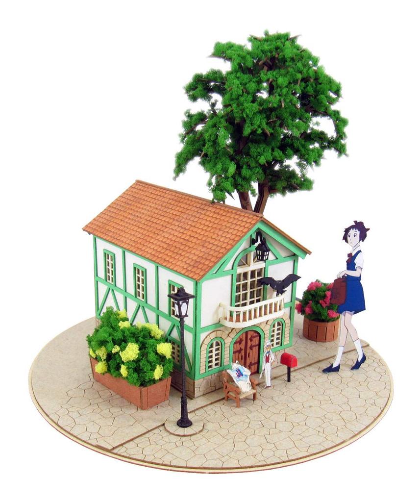 Sankei Miniatuart Kit Studio Ghibli Series Cat Returns Cat Office 1/150 Scale Paper Craft MK07-11