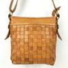 Сумка на плечо из плетеной кожи ручной работы, верблюжьего/коричневого цвета(ИСПОЛЬЗОВАЛ)
