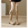 Knight boots slim tall boots autumn and winter new children fold two through knee thick heel
