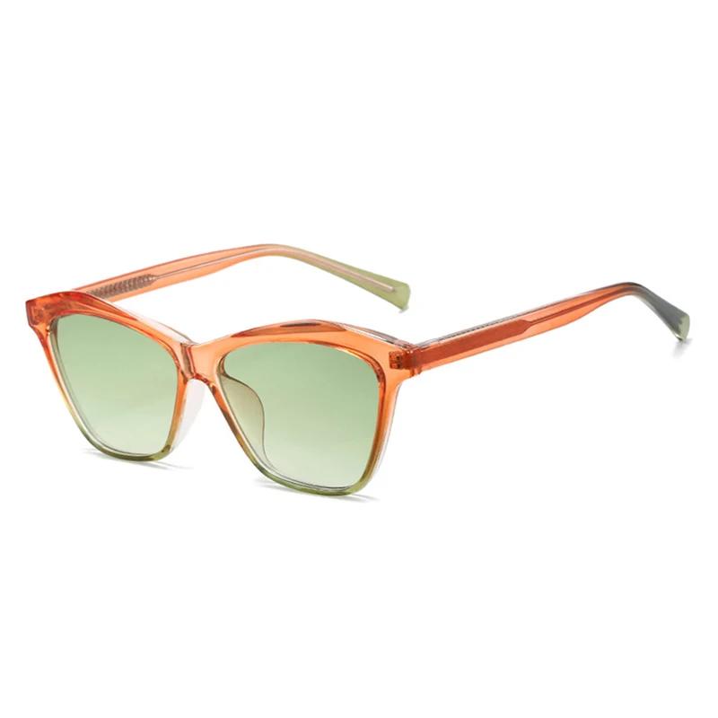 SHAUNA Ins, популярные модные многоугольные женские роскошные солнцезащитные очки «кошачий глаз», ретро градиентные оттенки UV400, мужские двухцветные солнцезащитные очки