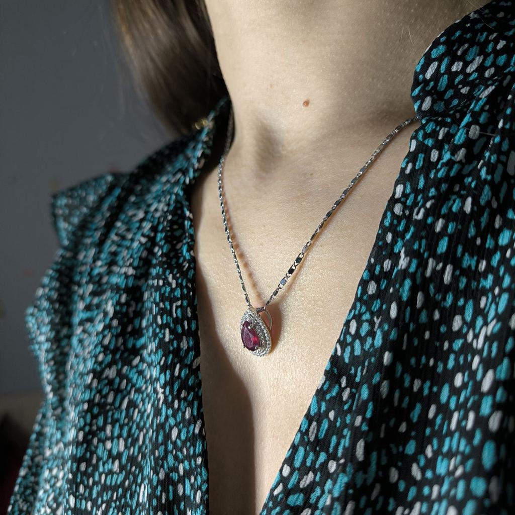 Серебряная подвеска с рубином 3.001ct (2182443)