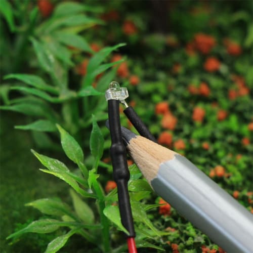 20-Pack 1.8mm Warm White Chip LEDs with Wiring and Resistors for Diorama Lighting, Model Trains, Railways, Buildings, and More