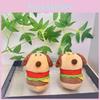 Creative Adorable Plush Hamburger Dog Keychain Cute Stuffed Toy Keyring For Students