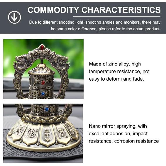 Буддийское солнечное вращающееся молитвенное колесо, Бесшумное тибетское молитвенное колесо - Ом Мани Падме Хум, Настольные украшения, орнаменты для