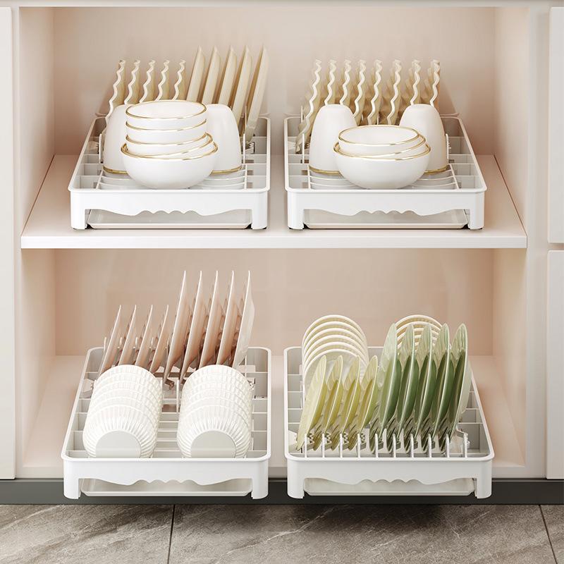 1 шт. Кухонная миска, тарелка, стойка для хранения, выдвижной тип, сушилка для посуды, шкаф с направляющей, полка большой вместимости, кухонный органайзер