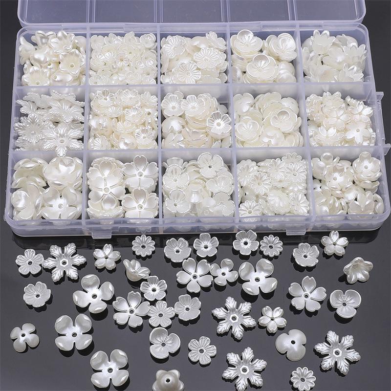 Handmade ABS Imitation Pearl Spacer Beads: Petal Design for DIY Bracelets, Necklaces, Earrings, and Clothing