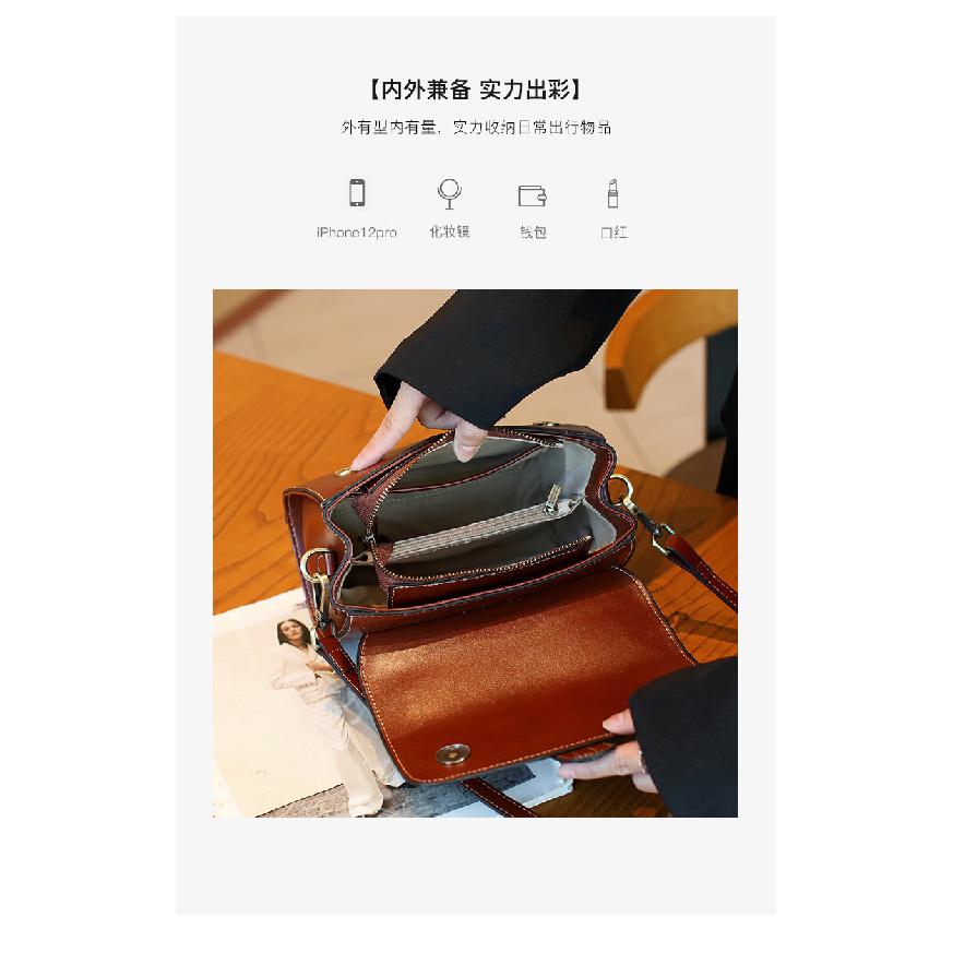 Genuine Leather Women's Small Square Bag 2025 Summer New Cowhide Handbag Shoulder Crossbody Underarm Bag