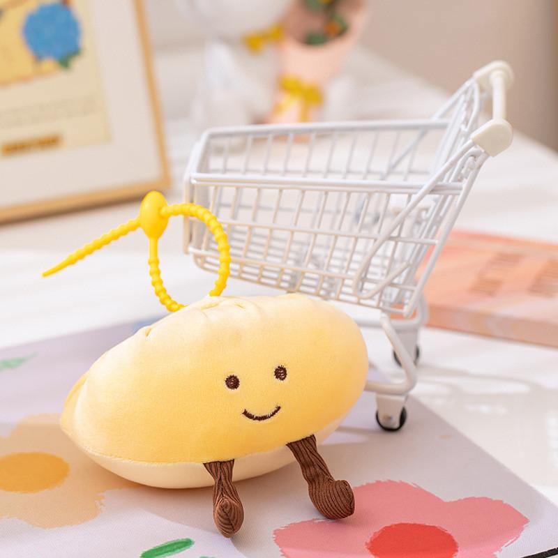 Dumpling Plush Steamed Buns Keychain Backpack Pp Cotton Stuffed Animal Gift Toy