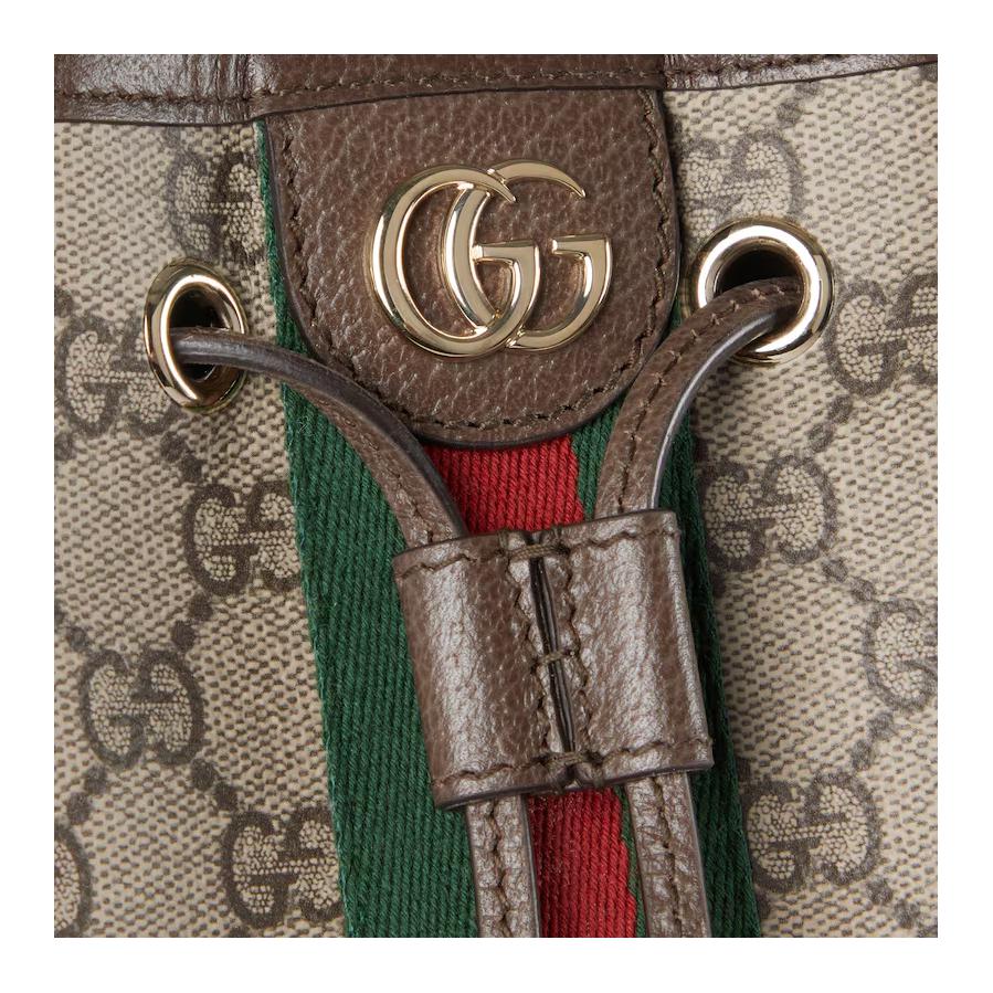 Gucci Ophidia Monogram Coated Canvas Bucket Bag Women handbags Brown 841313-FAE0K-9853