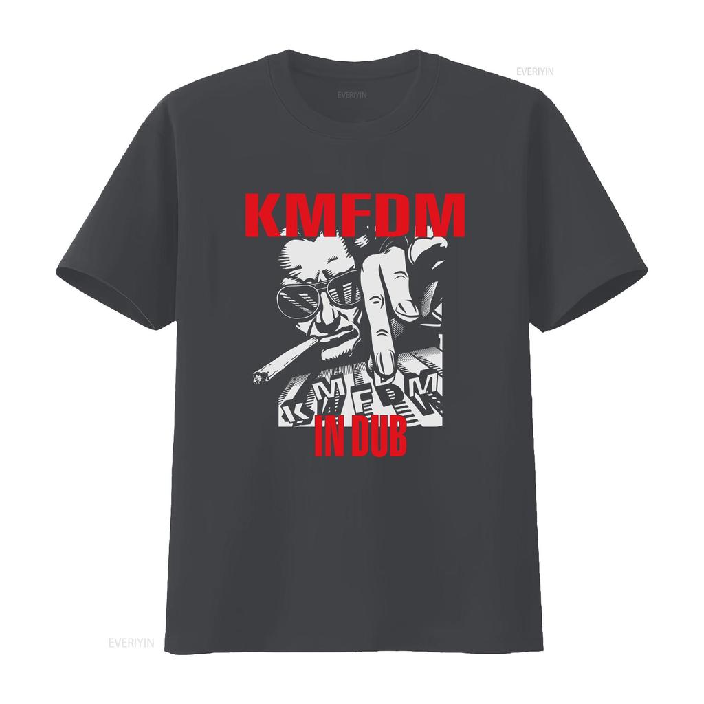 KMFDM T Shirt vintage Washed designer clothes Unisex homme Top For Everyday Wear Casual Comfortable Versatile Slightly