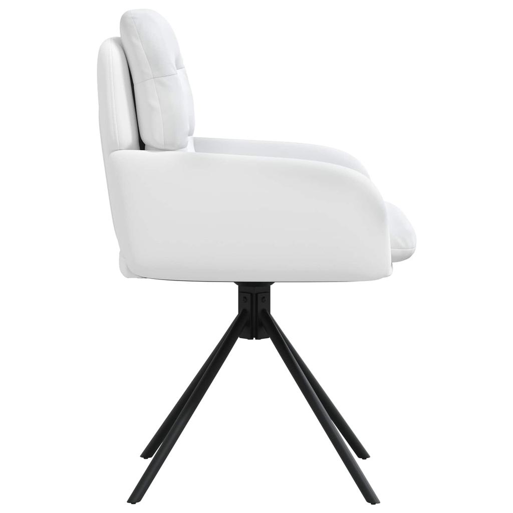 Swivel Chair Dining Room 2 pcs Faux Leather White 59 x 59.5 x 90 cm