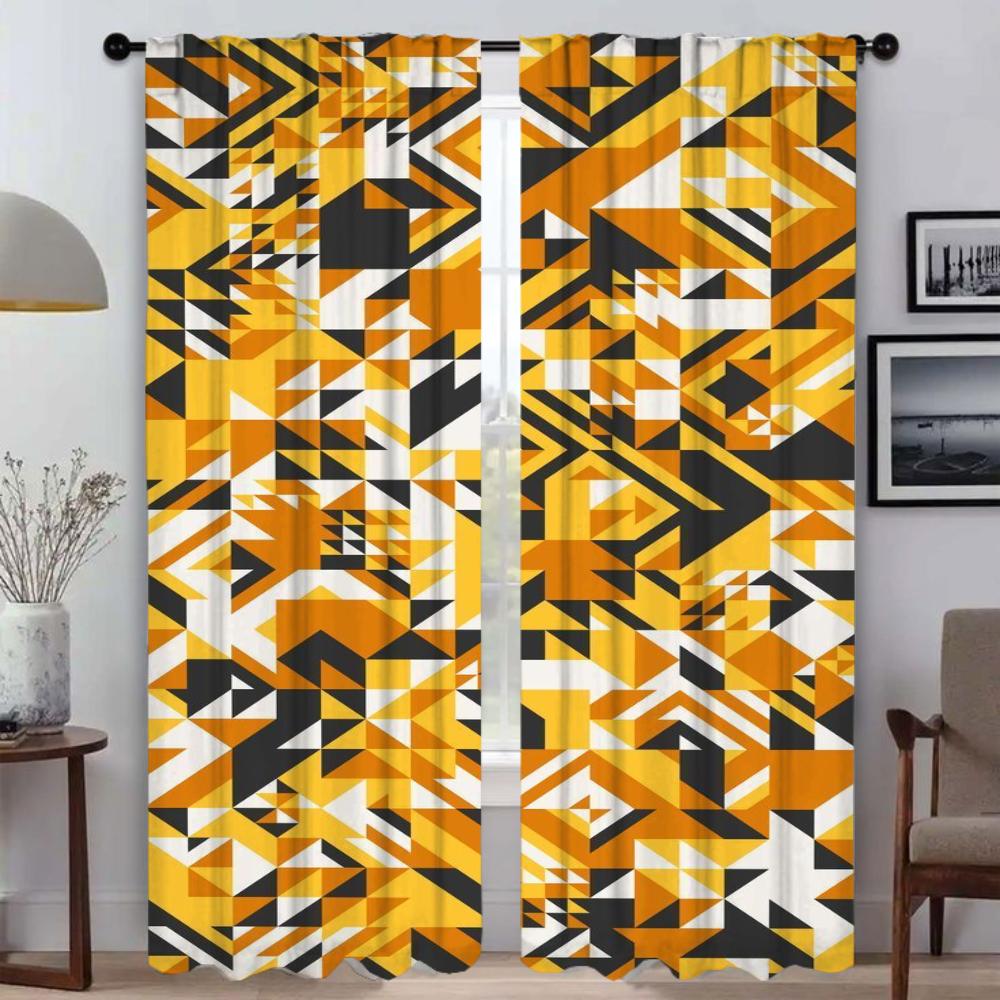 Элегантные шторы для гостиной, расписной дизайн, украшение на Хэллоуин, тюль для спальни, занавески для окна, 2 шт.