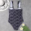 Plus Size Swimsuit for Women One Piece Floral Print Push Up Strap Backless Sexy Beach Swimwear Big Size Swimming Suit