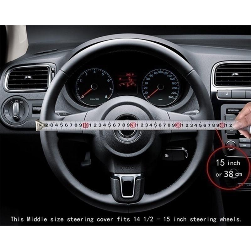38 см/15 дюймов дышащий чехол на руль из искусственной кожи, аксессуары для рулевого колеса, чехол на руль автомобиля