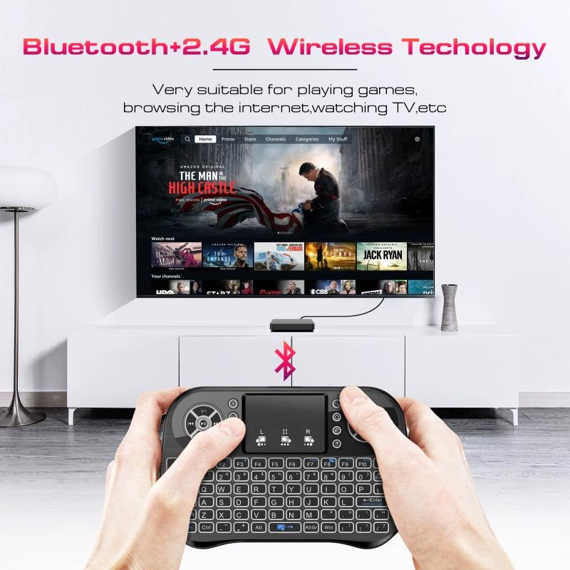 I10 Mini Беспроводная Bluetooth Летающая Мышь Клавиатура с Сенсорным Экраном и 7-цветной Подсветкой