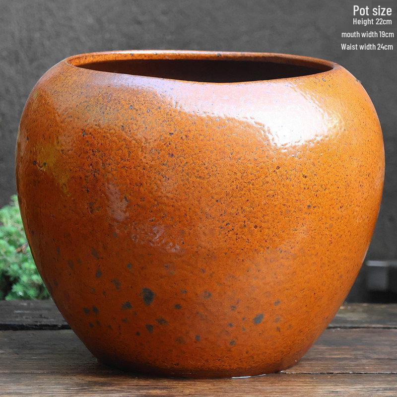 Large Retro Handmade Ceramic Flower Pot for Bougainvillea and Bird of Paradise