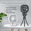 2024 Новый 5000 мАч Octopus Fan Перезаряжаемый 270° Осциллирующий вентилятор Портативный охладитель воздуха с ночной подсветкой Портативный вентилятор Кондиционер