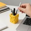 3D-печатный держатель для ручек в виде сыра, Контейнер для хранения карандашей в виде тающего кубика сыра, Органайзер-коробка для кистей для макияжа и канцелярских принадлежностей для дома, офиса, стола