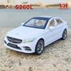 1:32 Модель автомобиля Mercedes-Benz C260L С инерционным механизмом Акусто-оптическая Сплав Литой металл Игрушки Автотовары Модель для детей мальчиков A54
