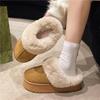 Fashion New Fashion Fur Slippers Women Fluffy Winter House Shoes Memory Foam Fuzzy Slippers Thick Heel Plush Slipper Ladies Cotton Shoes