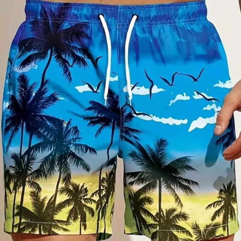 Мужские свободные пляжные шорты на шнурке, быстросохнущие шорты из кокосовой пальмы для лета, женские и мужские повседневные спортивные шорты с 3D-принтом