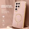 For Samsung Galaxy S24 Ultra Phone Case Carbon Fiber Textured Electroplated TPU Back Cover
