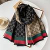 2025 High-End Women's Korean Style Versatile Shawl: Double-Sided, Warm, Imitation Cashmere Scarf with Old Flower Design for Autumn/Winter.