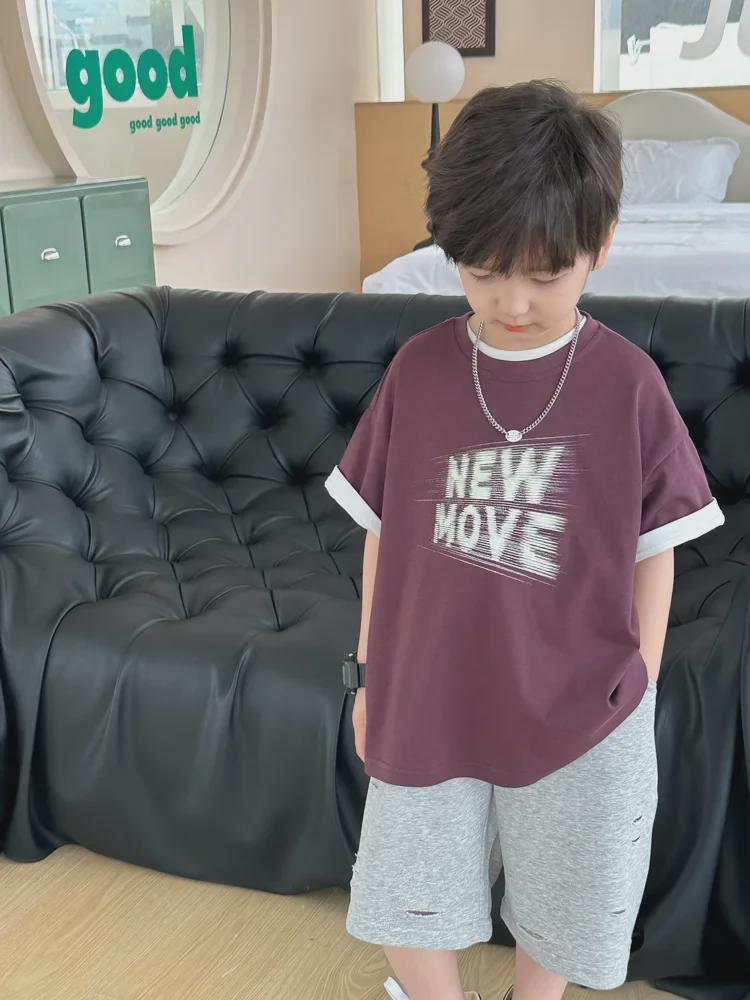 Летние футболки для мальчиков в корейском стиле 2025: Модные, удобные детские топы с коротким рукавом и принтом