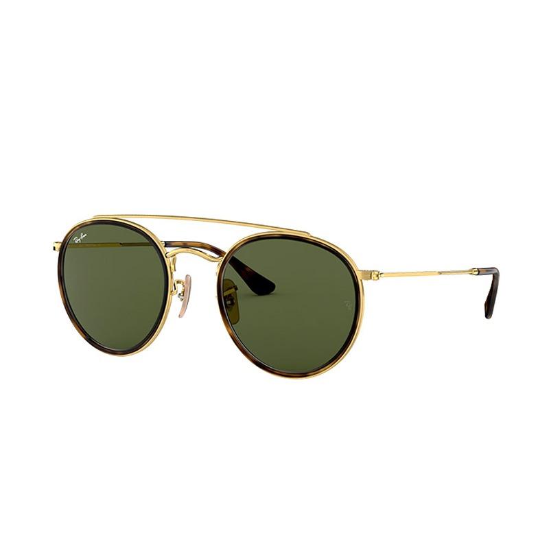 RAYBAN Metal Double Bridge Round Women Sunglasses Shades Alloy UVA UVB UVA UVB RB3647N-001